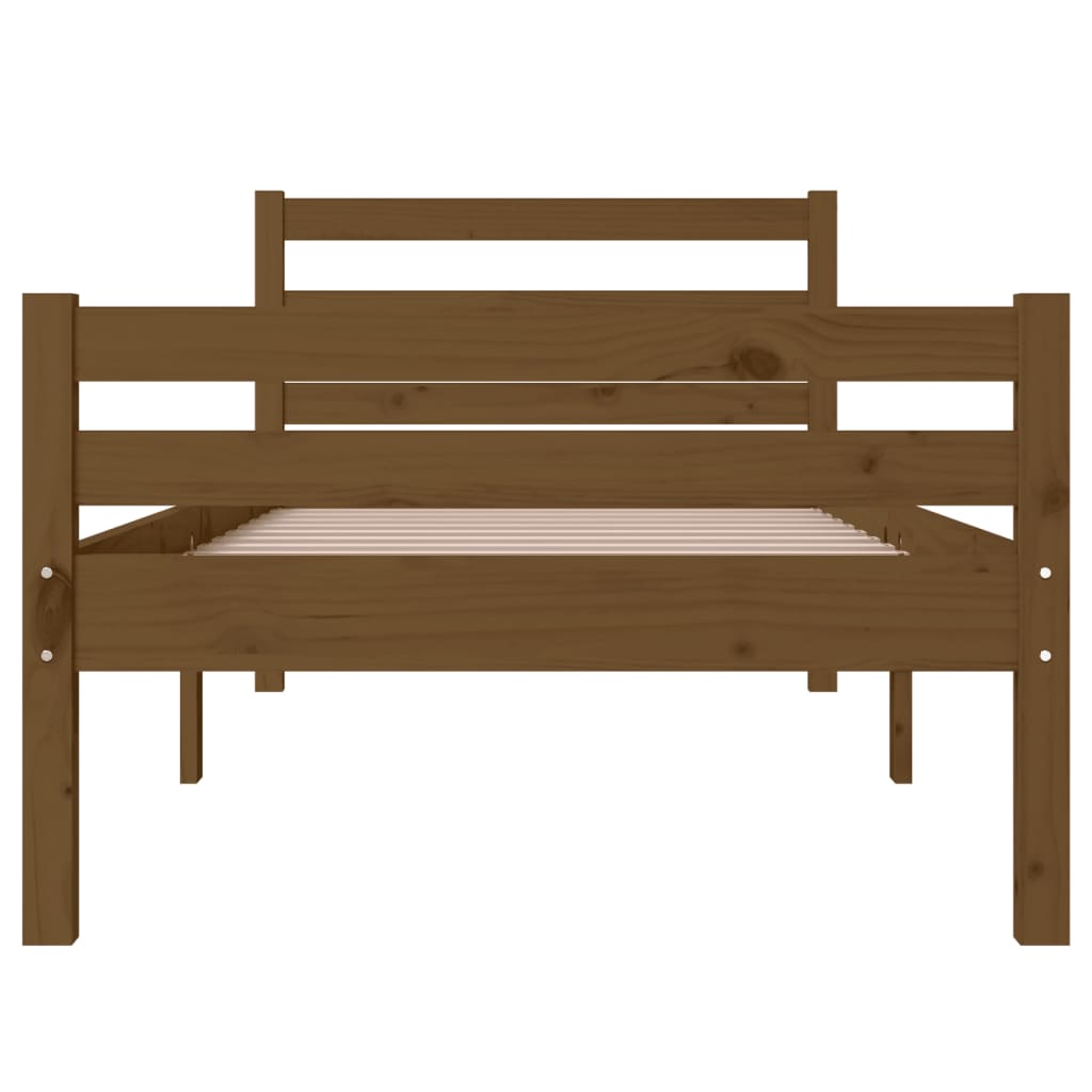 Bedframe massief hout honingbruin 75x190 cm is nu te koop bij PeponiXL, paradijselijk wonen!