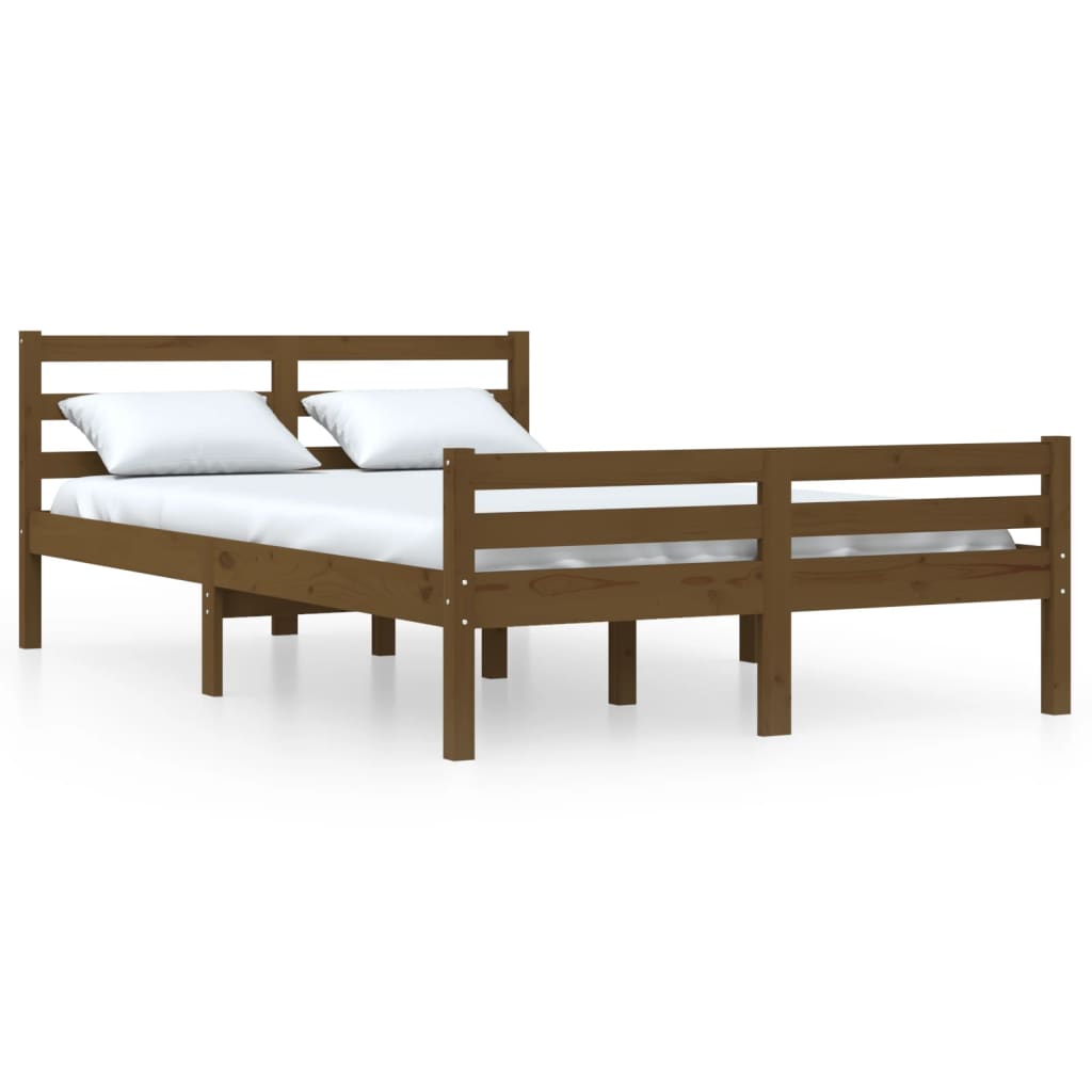 Bedframe massief hout honingbruin 120x190 cm is nu te koop bij PeponiXL, paradijselijk wonen!