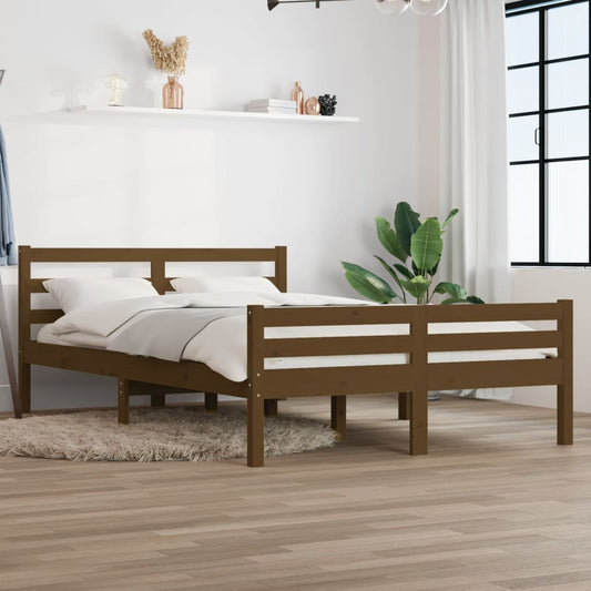 Bedframe massief hout honingbruin 120x190 cm is nu te koop bij PeponiXL, paradijselijk wonen!