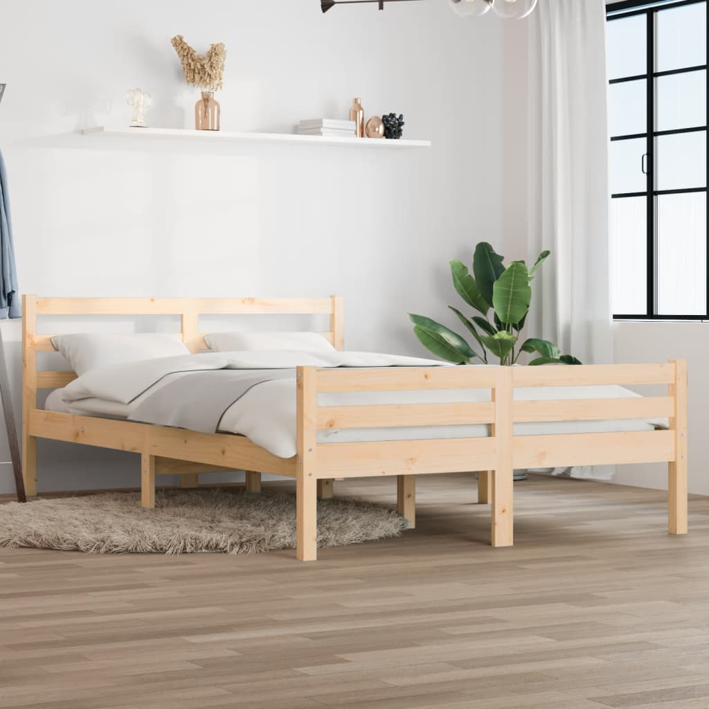 Bedframe massief hout 135x190 cm is nu te koop bij PeponiXL, paradijselijk wonen!