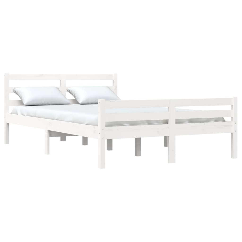 Bedframe massief hout wit 135x190 cm is nu te koop bij PeponiXL, paradijselijk wonen!