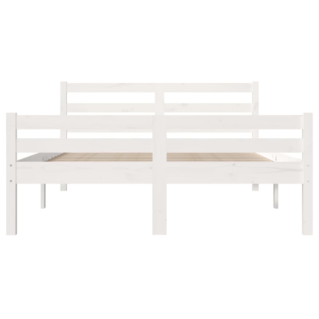 Bedframe massief hout wit 135x190 cm is nu te koop bij PeponiXL, paradijselijk wonen!