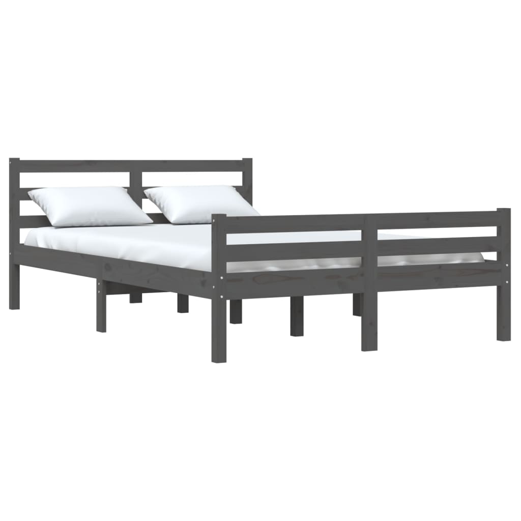 Bedframe massief hout grijs 140x190 cm is nu te koop bij PeponiXL, paradijselijk wonen!