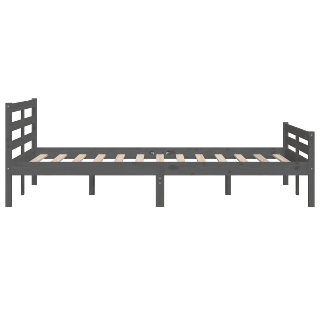 Bedframe massief hout grijs 140x190 cm is nu te koop bij PeponiXL, paradijselijk wonen!