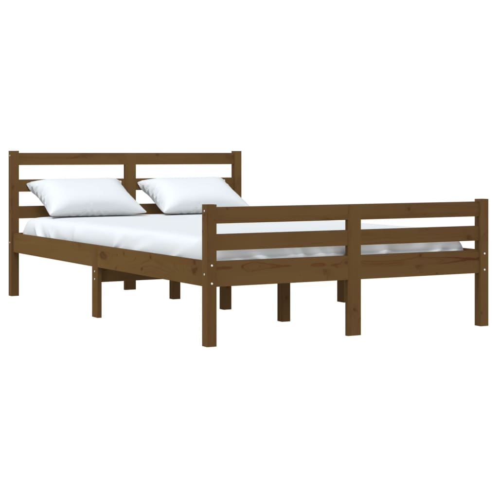 Bedframe massief hout honingbruin 140x190 cm is nu te koop bij PeponiXL, paradijselijk wonen!