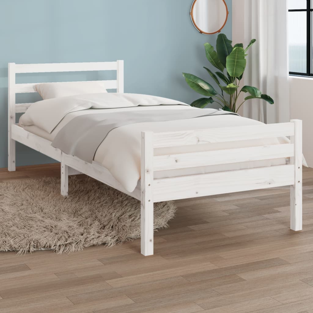 Bedframe massief hout wit 100x200 cm is nu te koop bij PeponiXL, paradijselijk wonen!