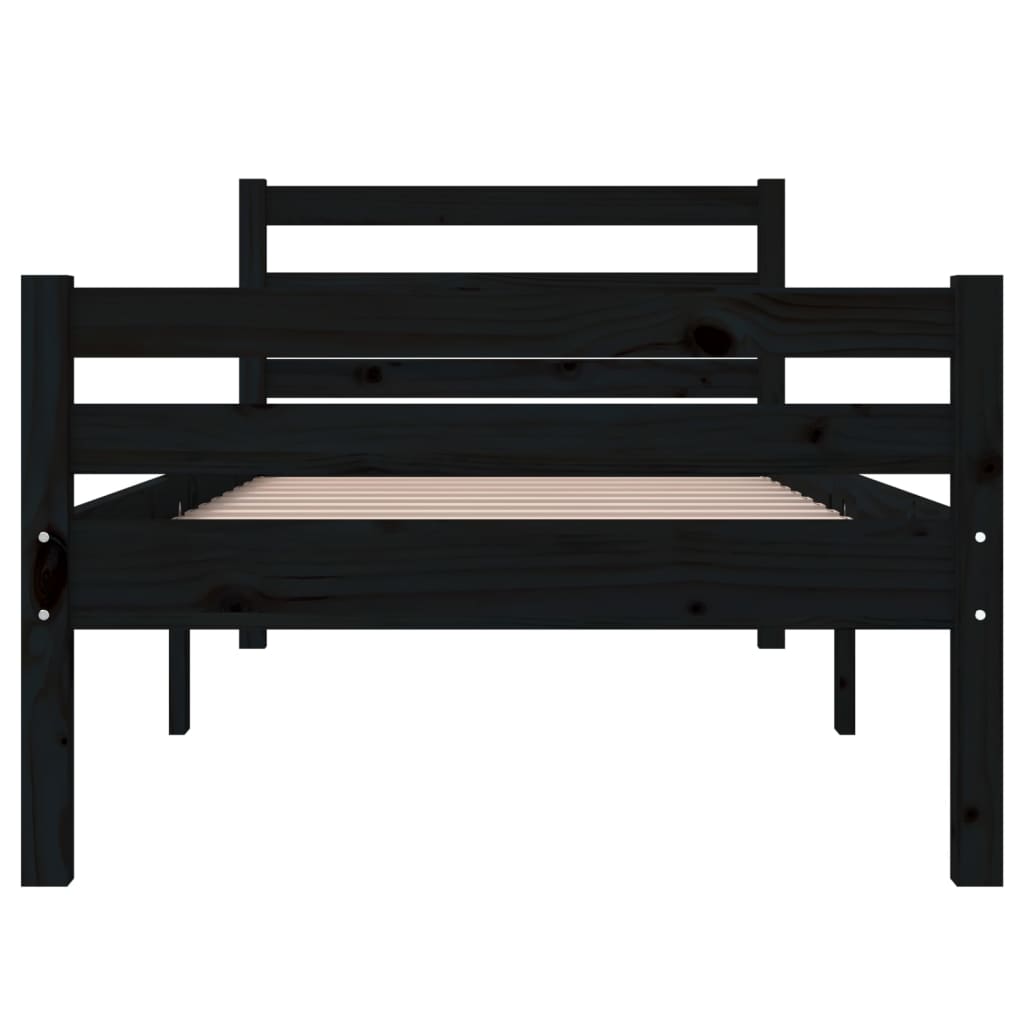 Bedframe massief hout zwart 100x200 cm is nu te koop bij PeponiXL, paradijselijk wonen!