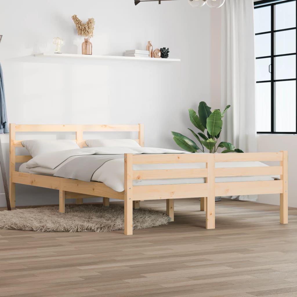 Bedframe zonder matras massief hout 140x200 cm is nu te koop bij PeponiXL, paradijselijk wonen!