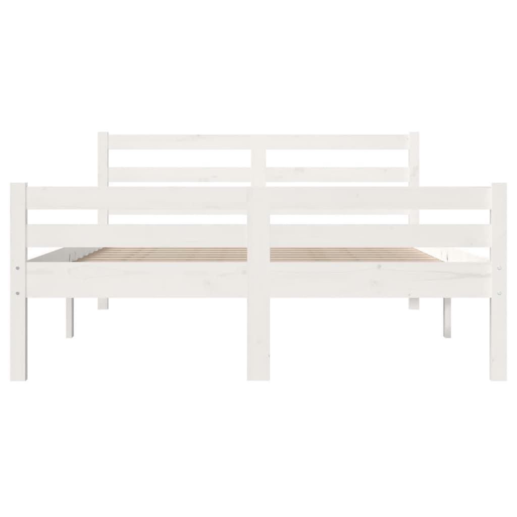 Bedframe massief hout wit 140x200 cm is nu te koop bij PeponiXL, paradijselijk wonen!