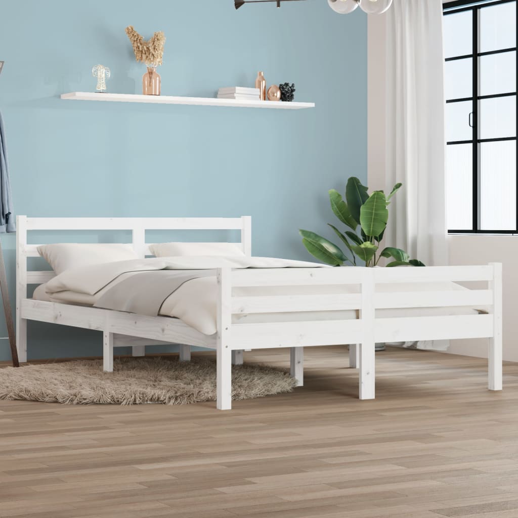 Bedframe massief hout wit 140x200 cm is nu te koop bij PeponiXL, paradijselijk wonen!