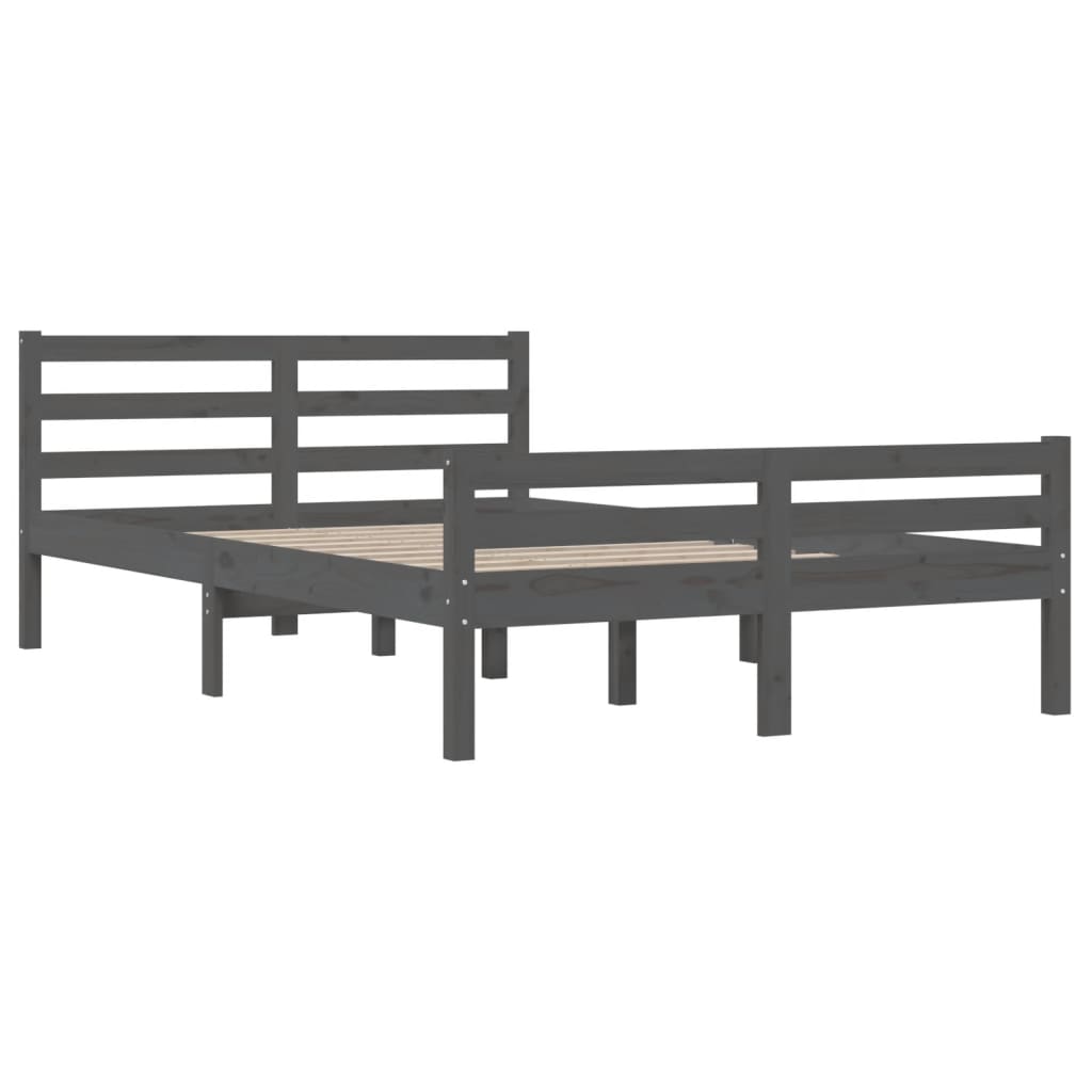 Bedframe massief hout grijs 140x200 cm is nu te koop bij PeponiXL, paradijselijk wonen!