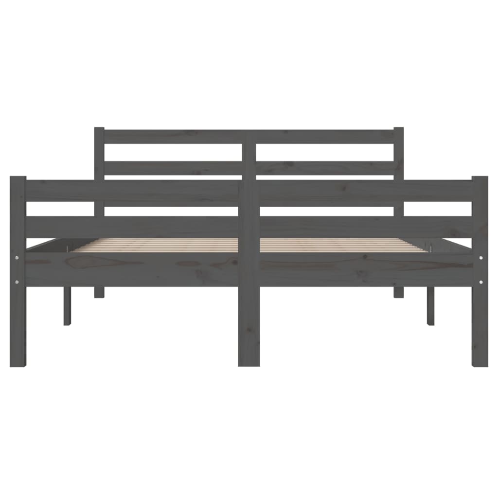 Bedframe massief hout grijs 140x200 cm is nu te koop bij PeponiXL, paradijselijk wonen!