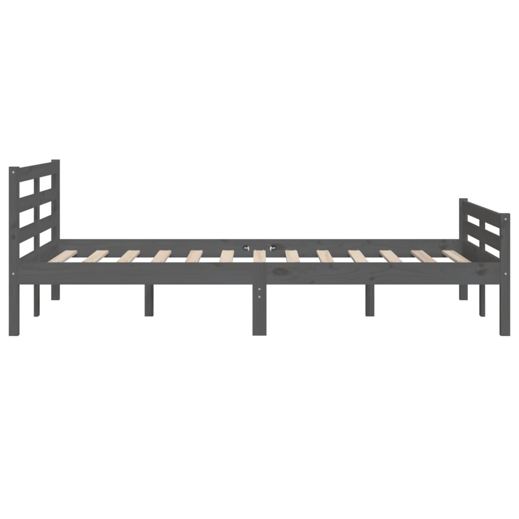 Bedframe massief hout grijs 140x200 cm is nu te koop bij PeponiXL, paradijselijk wonen!