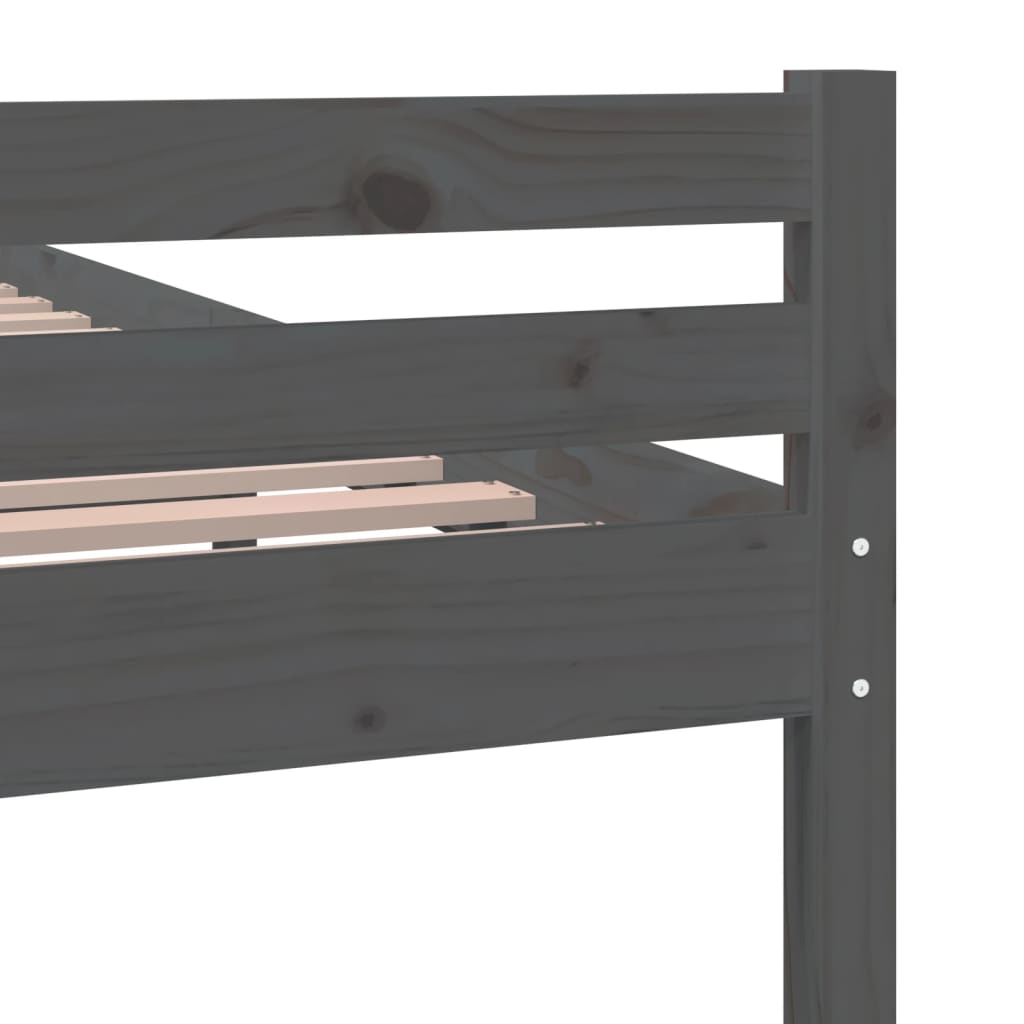 Bedframe massief hout grijs 140x200 cm is nu te koop bij PeponiXL, paradijselijk wonen!