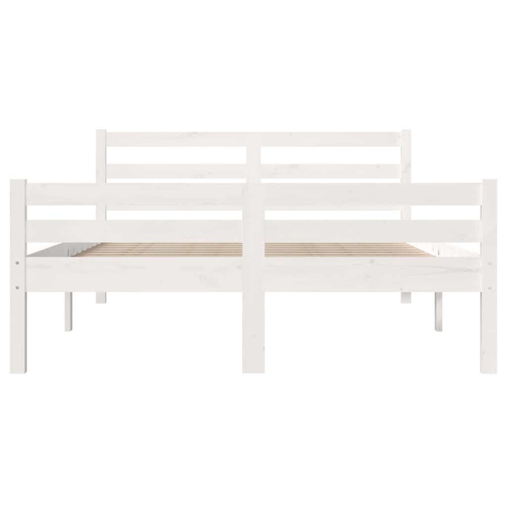 Bedframe massief hout wit 150x200 cm is nu te koop bij PeponiXL, paradijselijk wonen!
