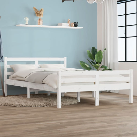 Bedframe massief hout wit 150x200 cm is nu te koop bij PeponiXL, paradijselijk wonen!