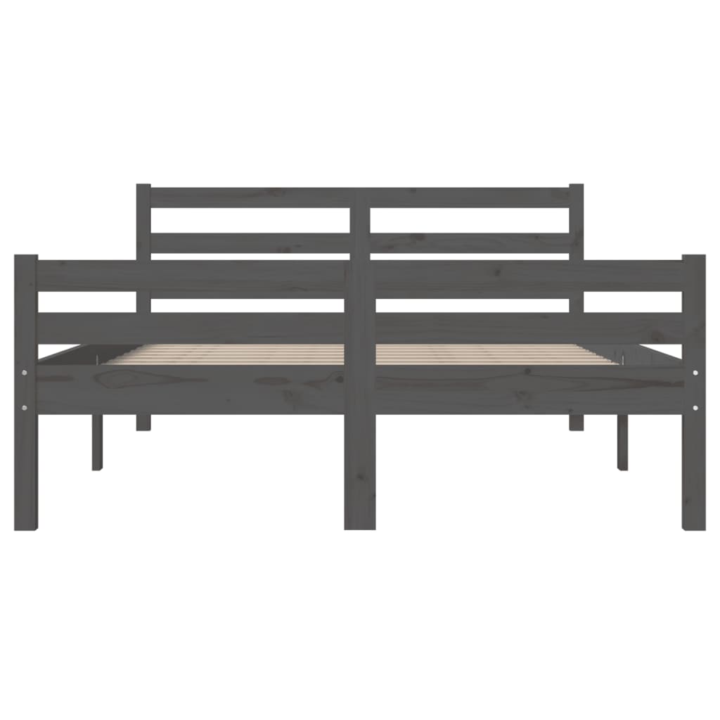 Bedframe massief hout grijs 150x200 cm is nu te koop bij PeponiXL, paradijselijk wonen!