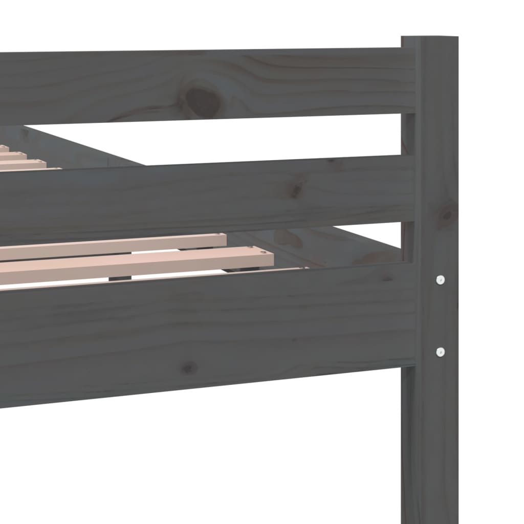 Bedframe massief hout grijs 150x200 cm is nu te koop bij PeponiXL, paradijselijk wonen!