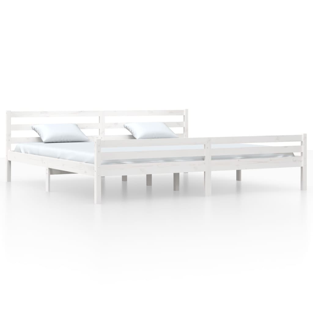 Bedframe massief hout wit 200x200 cm is nu te koop bij PeponiXL, paradijselijk wonen!