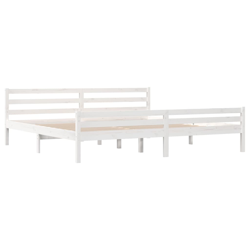 Bedframe massief hout wit 200x200 cm is nu te koop bij PeponiXL, paradijselijk wonen!