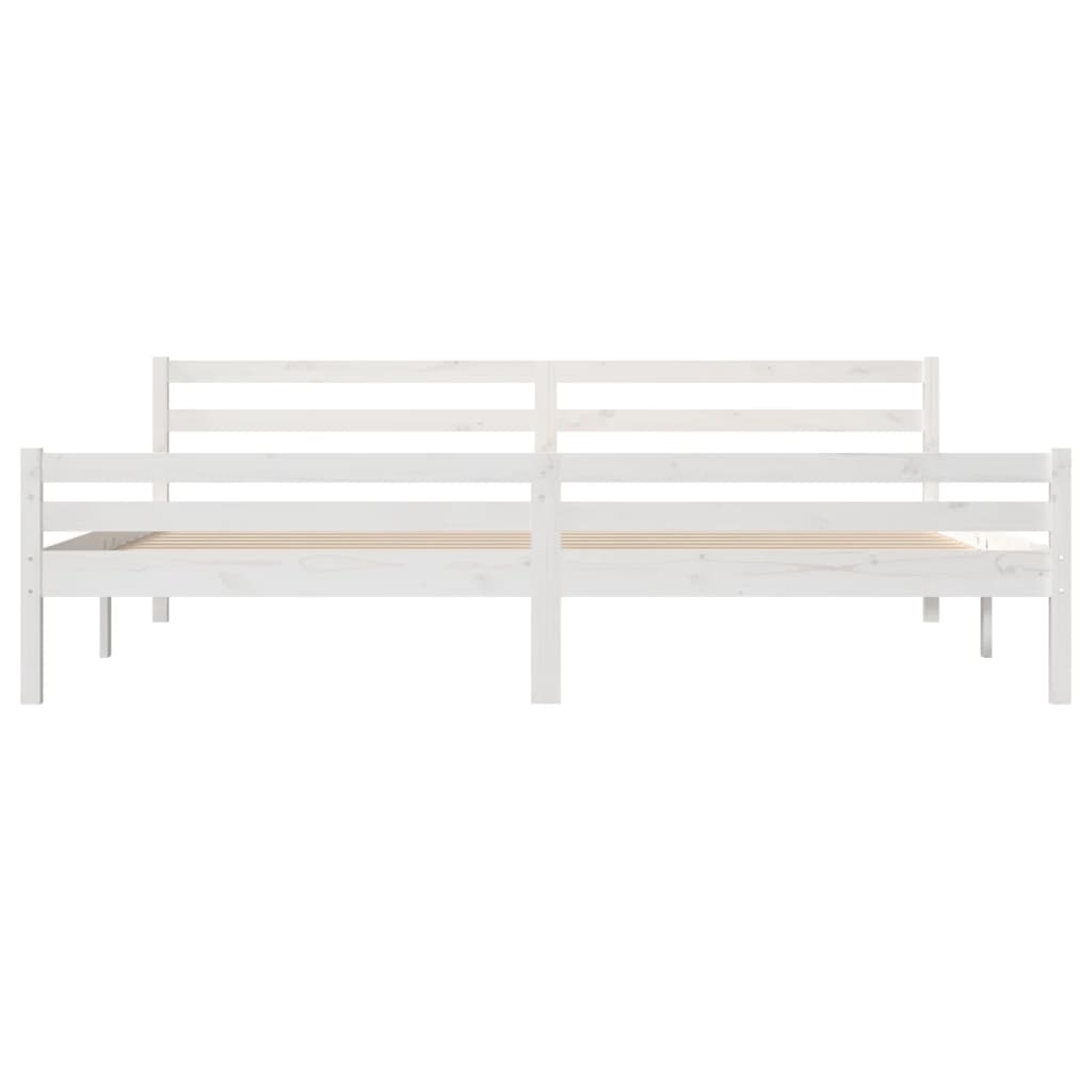 Bedframe massief hout wit 200x200 cm is nu te koop bij PeponiXL, paradijselijk wonen!