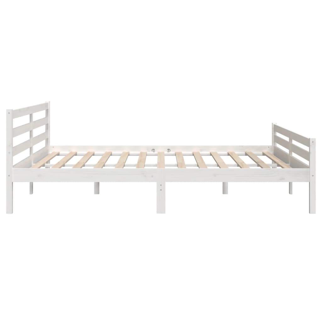 Bedframe massief hout wit 200x200 cm is nu te koop bij PeponiXL, paradijselijk wonen!