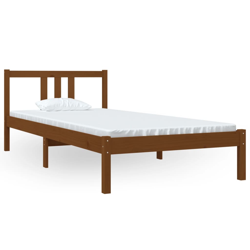 Bedframe massief hout honingbruin 90x200 cm is nu te koop bij PeponiXL, paradijselijk wonen!