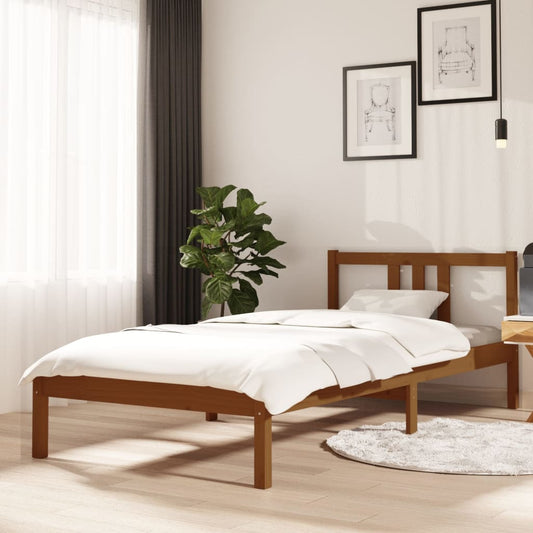 Bedframe massief hout honingbruin 90x200 cm is nu te koop bij PeponiXL, paradijselijk wonen!