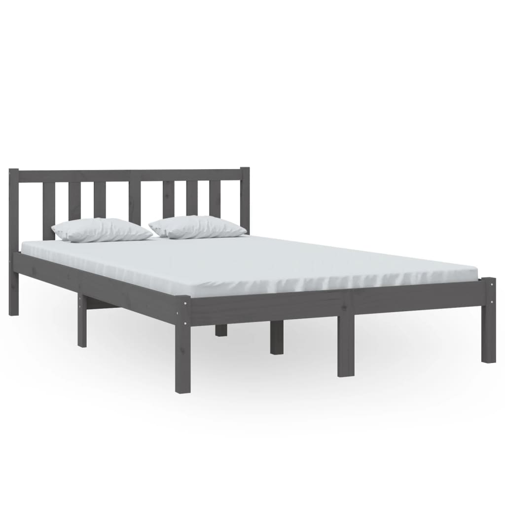 Bedframe massief hout grijs 120x200 cm is nu te koop bij PeponiXL, paradijselijk wonen!