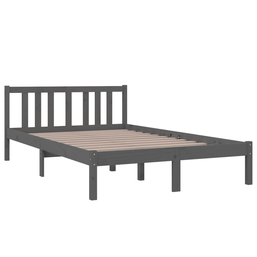Bedframe massief hout grijs 120x200 cm is nu te koop bij PeponiXL, paradijselijk wonen!