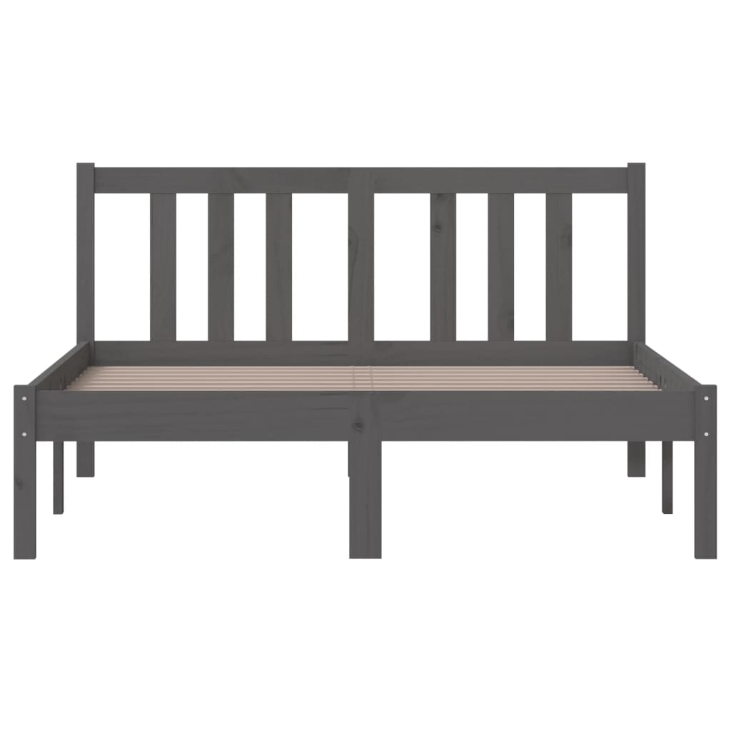 Bedframe massief hout grijs 120x200 cm is nu te koop bij PeponiXL, paradijselijk wonen!