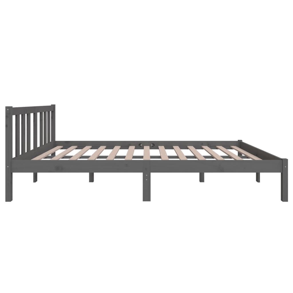 Bedframe massief hout grijs 120x200 cm is nu te koop bij PeponiXL, paradijselijk wonen!
