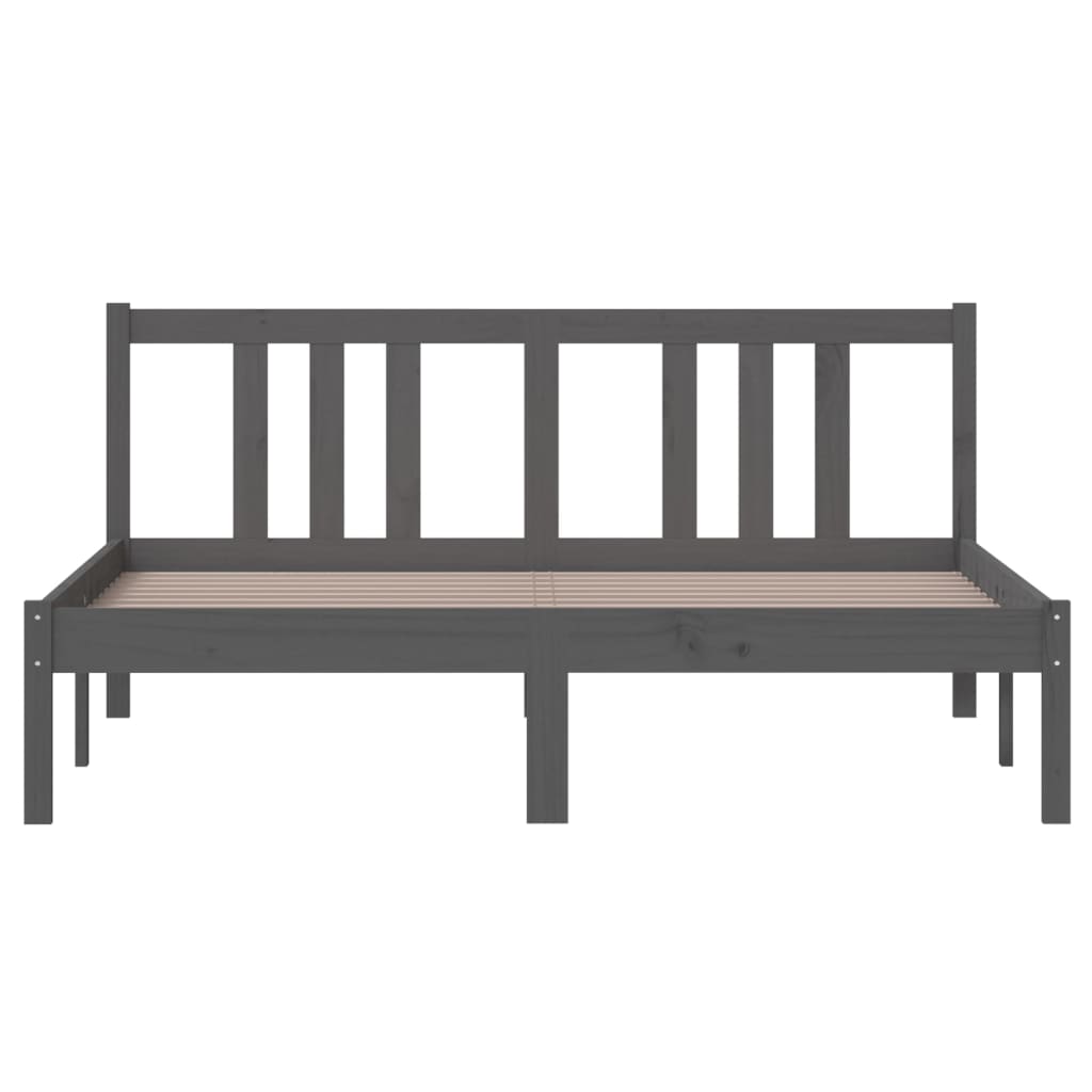 Bedframe massief hout grijs 140x200 cm is nu te koop bij PeponiXL, paradijselijk wonen!