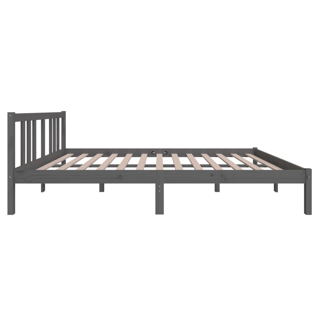Bedframe massief hout grijs 140x200 cm is nu te koop bij PeponiXL, paradijselijk wonen!