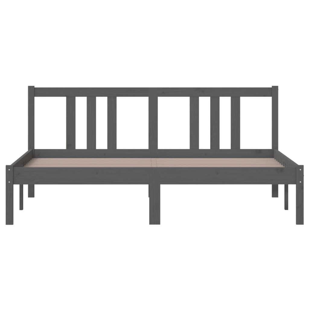 Bedframe massief hout grijs 150x200 cm is nu te koop bij PeponiXL, paradijselijk wonen!