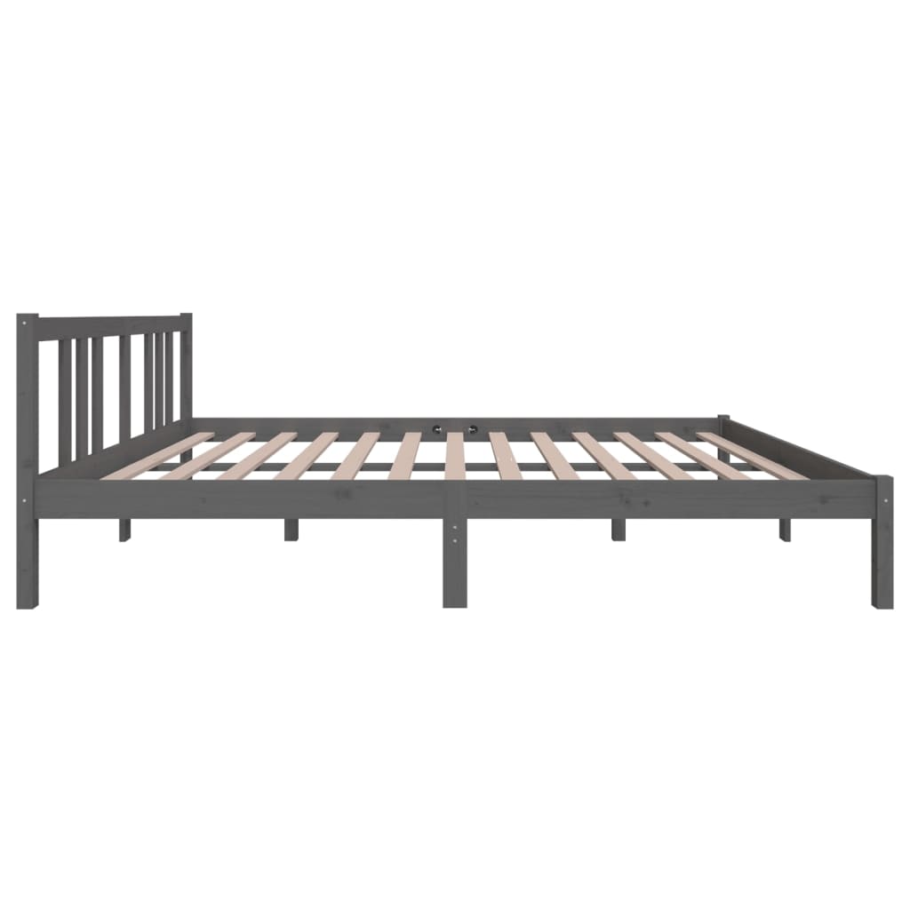 Bedframe massief hout grijs 150x200 cm is nu te koop bij PeponiXL, paradijselijk wonen!