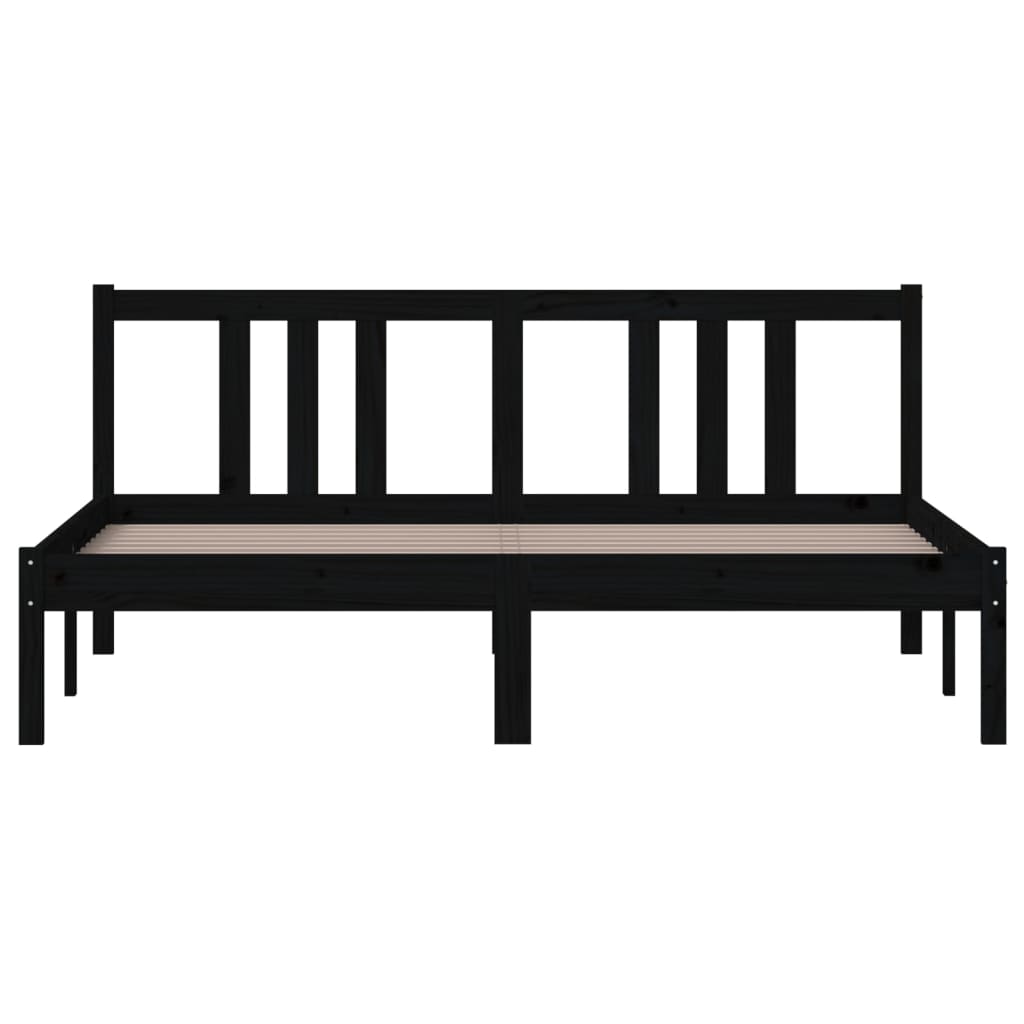 Bedframe massief hout zwart 150x200 cm is nu te koop bij PeponiXL, paradijselijk wonen!