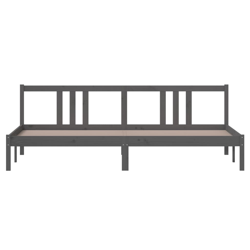 Bedframe massief hout grijs 200x200 cm is nu te koop bij PeponiXL, paradijselijk wonen!