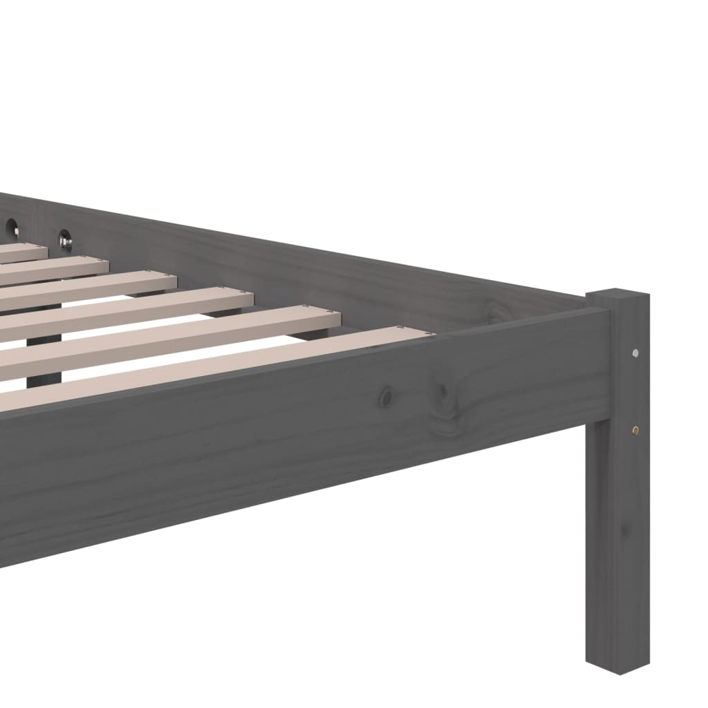 Bedframe massief hout grijs 200x200 cm is nu te koop bij PeponiXL, paradijselijk wonen!