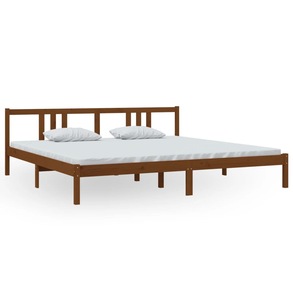 Bedframe massief hout honingbruin 200x200 cm is nu te koop bij PeponiXL, paradijselijk wonen!
