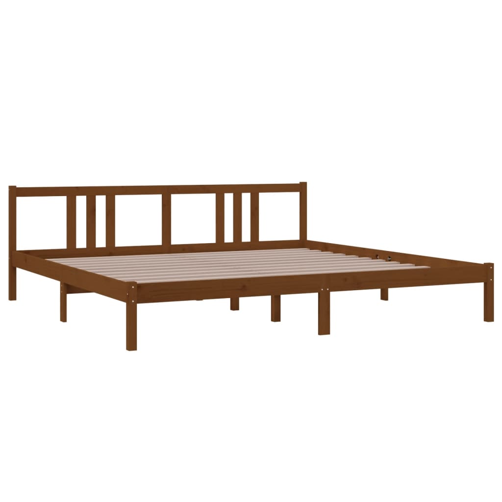 Bedframe massief hout honingbruin 200x200 cm is nu te koop bij PeponiXL, paradijselijk wonen!