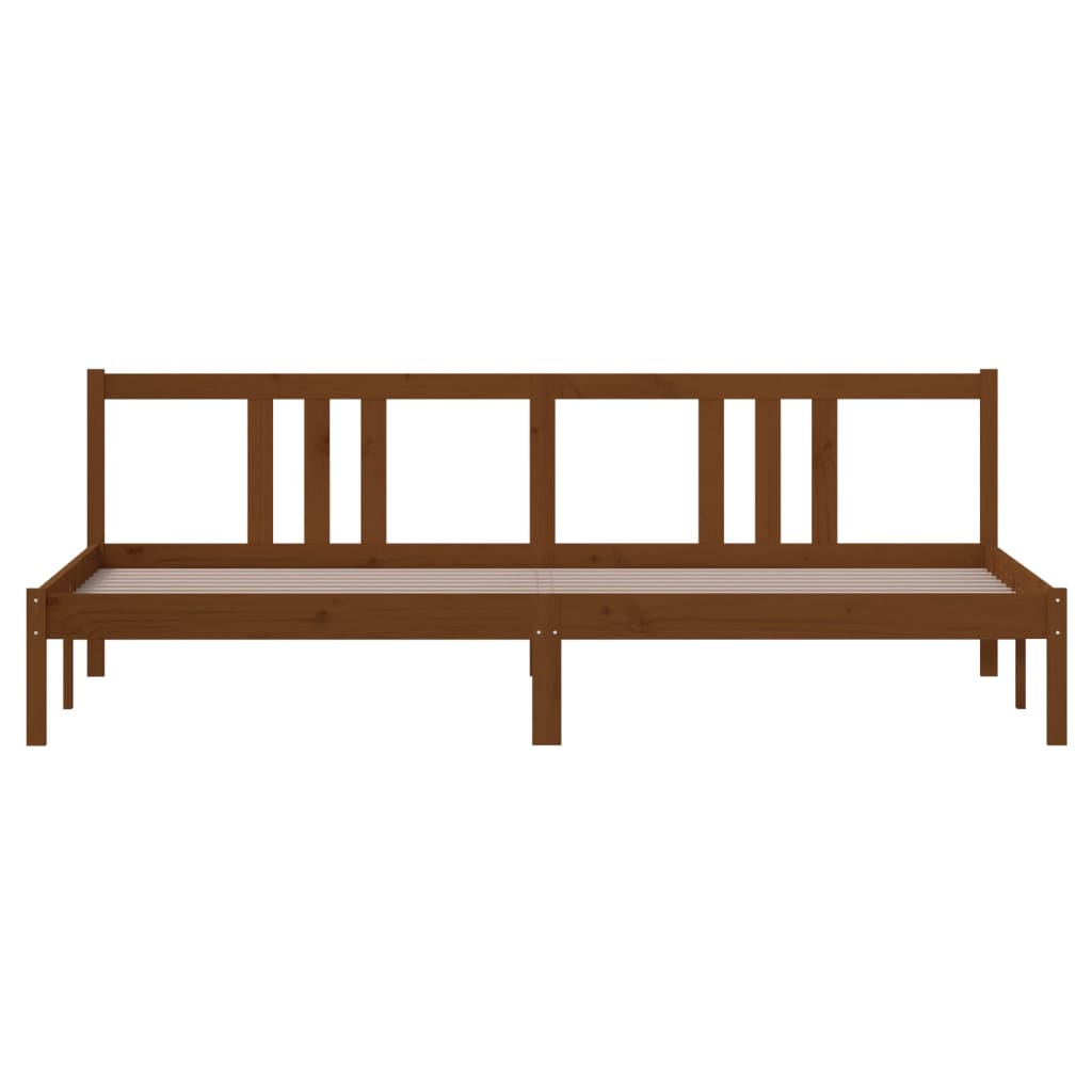 Bedframe massief hout honingbruin 200x200 cm is nu te koop bij PeponiXL, paradijselijk wonen!