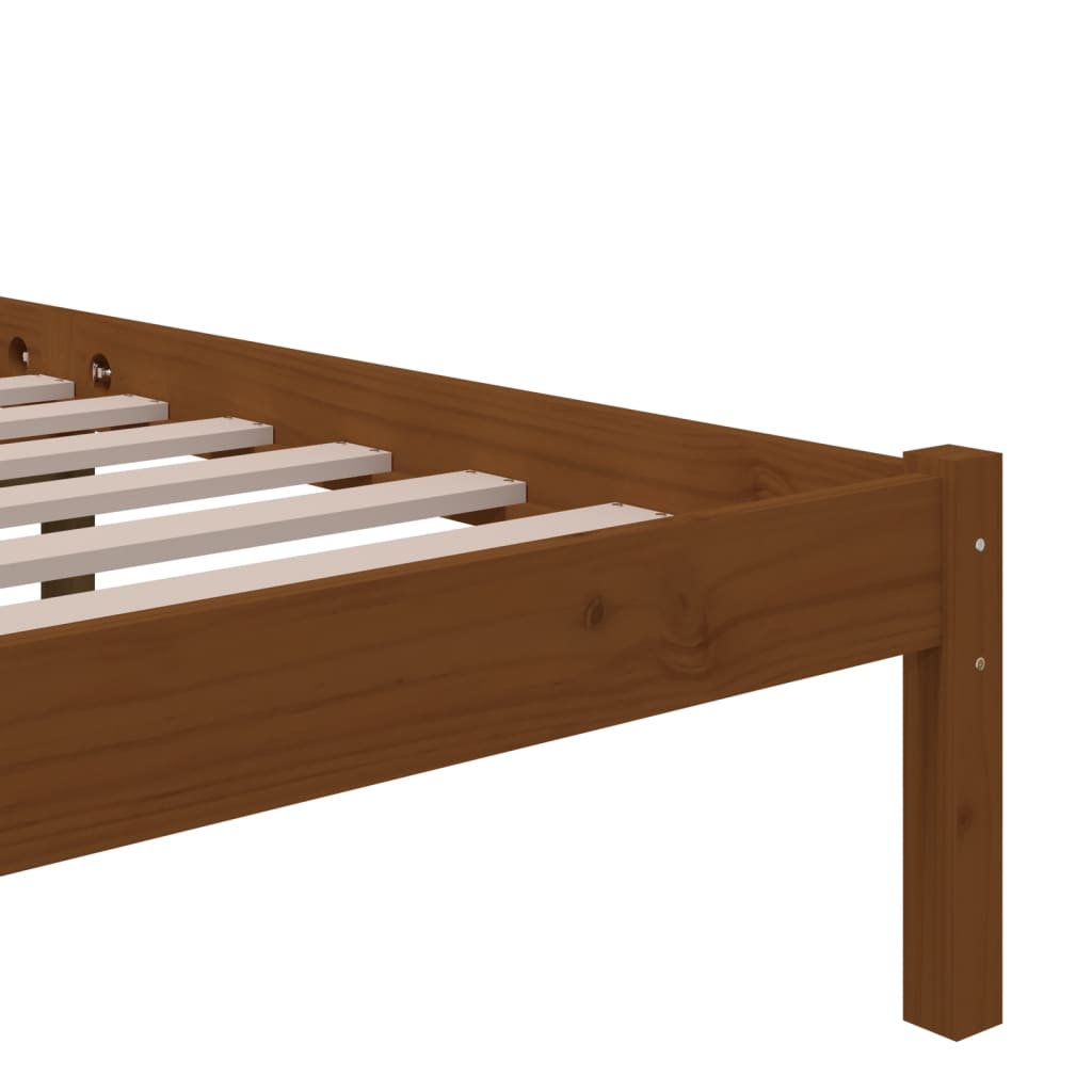 Bedframe massief hout honingbruin 200x200 cm is nu te koop bij PeponiXL, paradijselijk wonen!