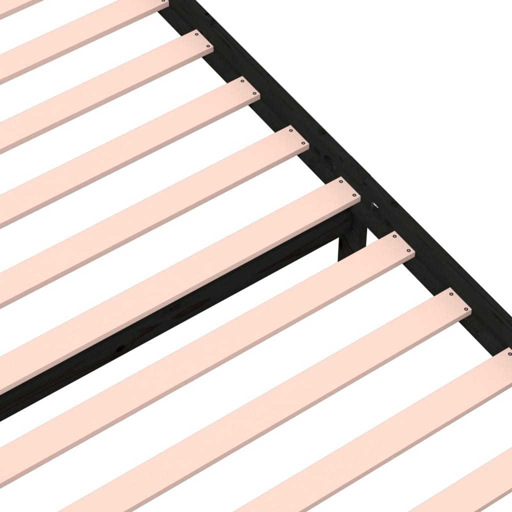 Bedframe massief hout zwart 90x190 cm is nu te koop bij PeponiXL, paradijselijk wonen!