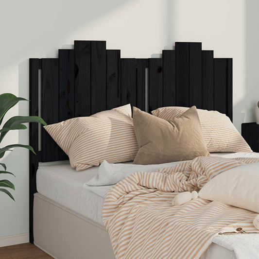 Hoofdbord 146x4x110 cm massief grenenhout zwart is nu te koop bij PeponiXL, paradijselijk wonen!
