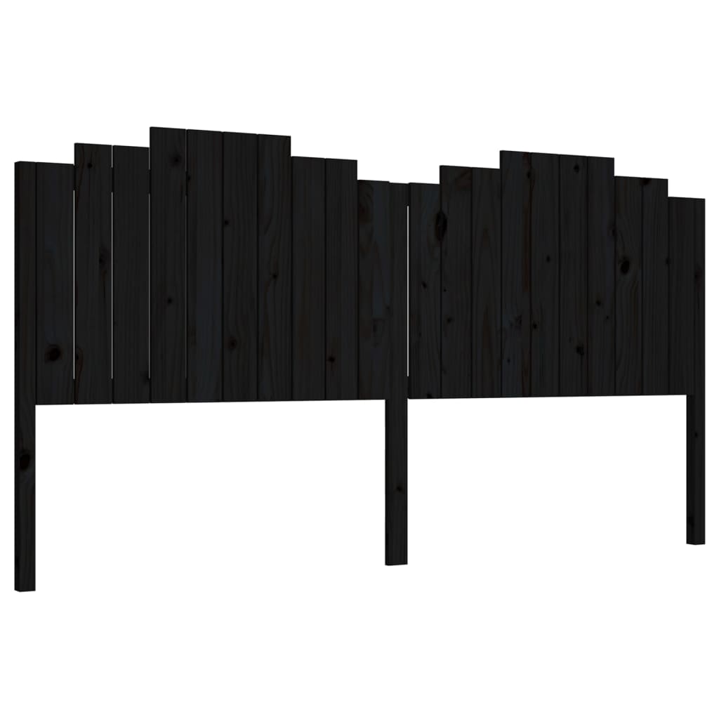 Hoofdbord 206x4x110 cm massief grenenhout zwart is nu te koop bij PeponiXL, paradijselijk wonen!