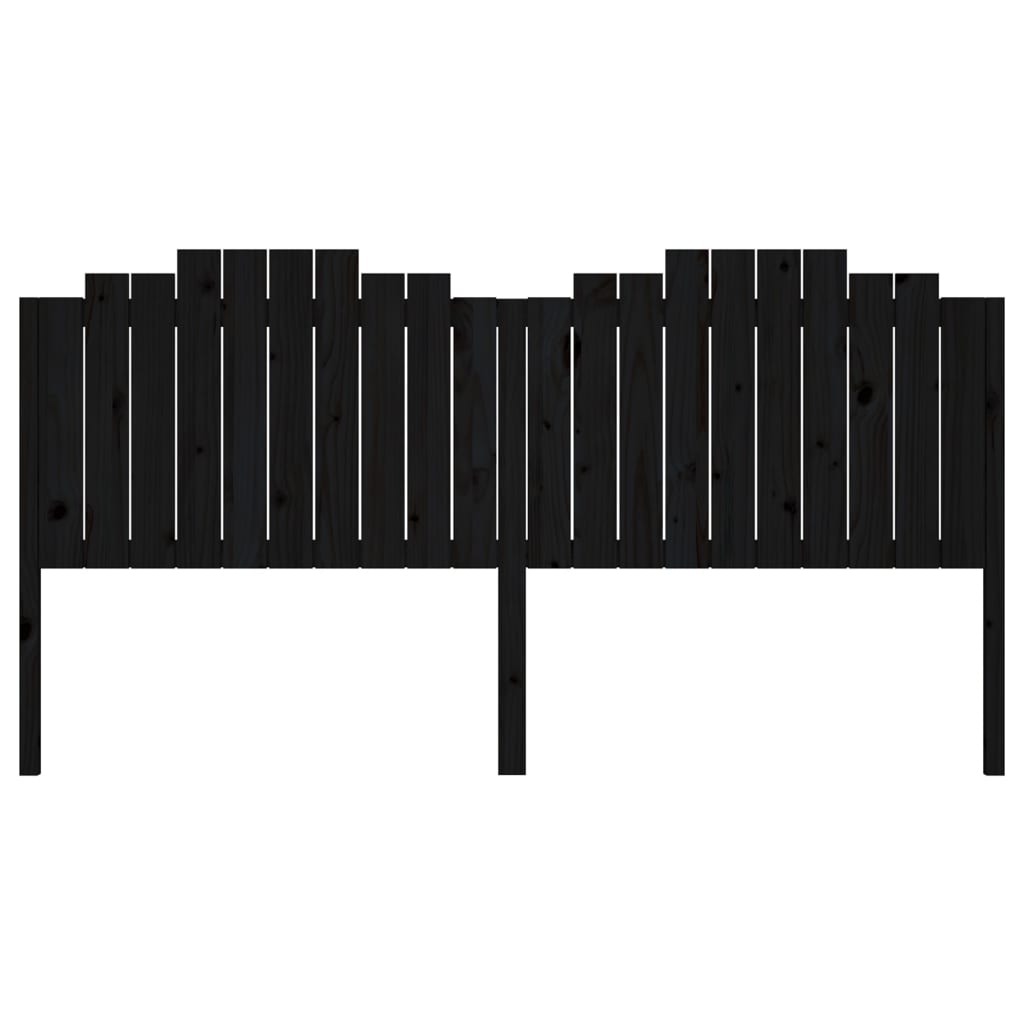 Hoofdbord 206x4x110 cm massief grenenhout zwart is nu te koop bij PeponiXL, paradijselijk wonen!