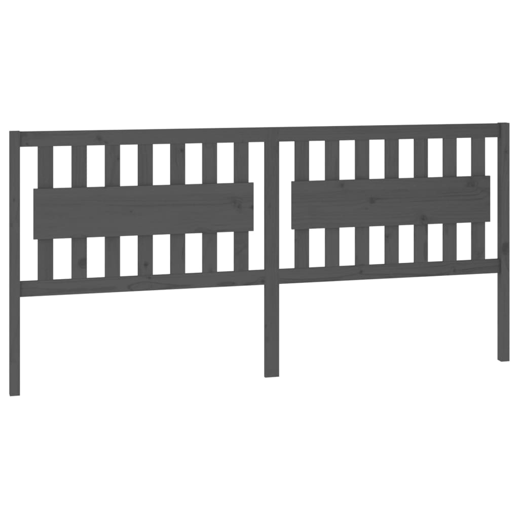 Hoofdbord 205,5x4x100 cm massief grenenhout grijs is nu te koop bij PeponiXL, paradijselijk wonen!