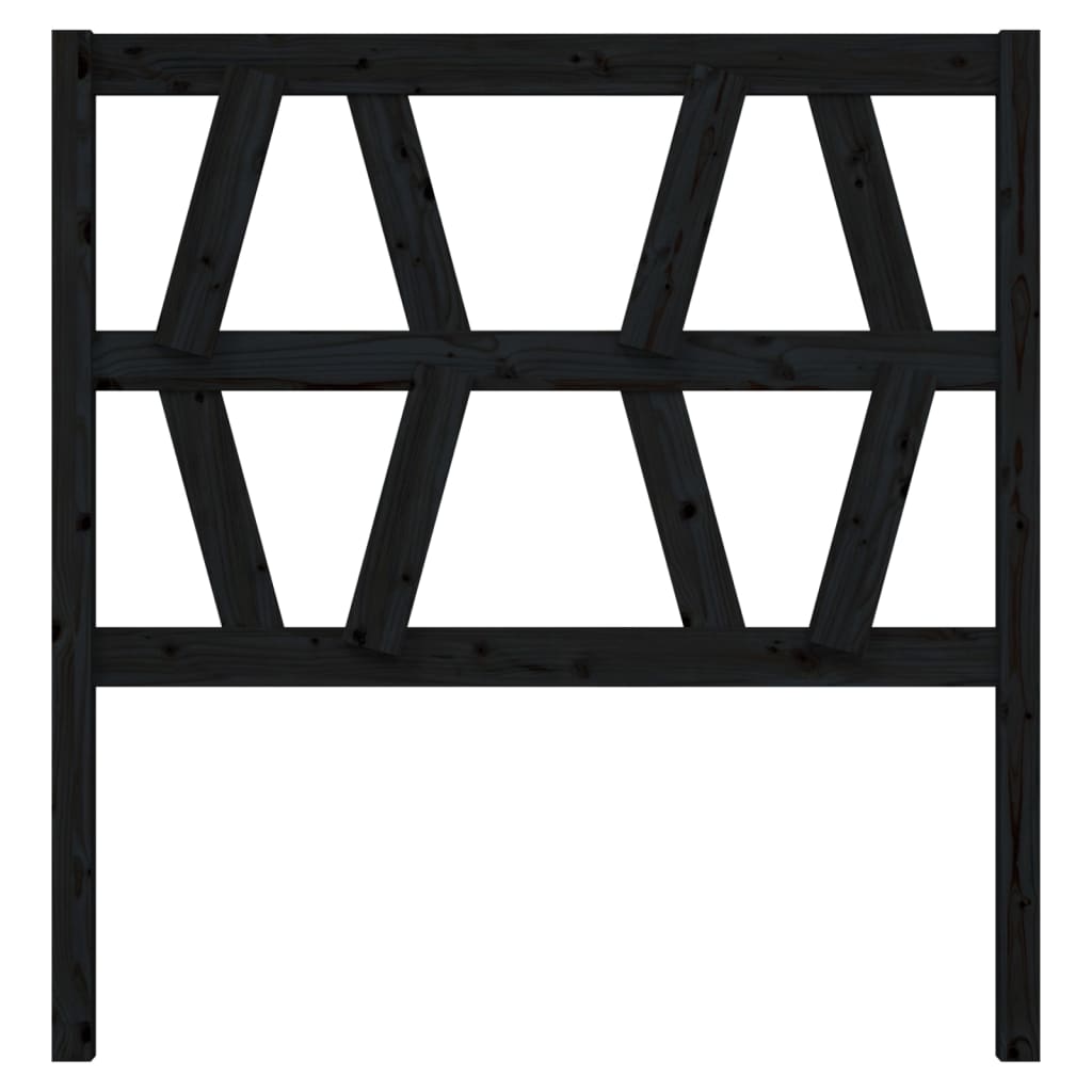 Hoofdbord 81x4x100 cm massief grenenhout zwart is nu te koop bij PeponiXL, paradijselijk wonen!