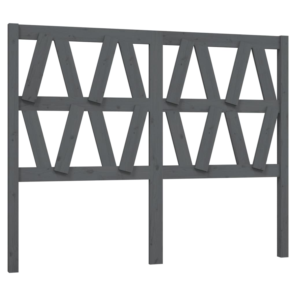 Hoofdbord 126x4x100 cm massief grenenhout grijs is nu te koop bij PeponiXL, paradijselijk wonen!